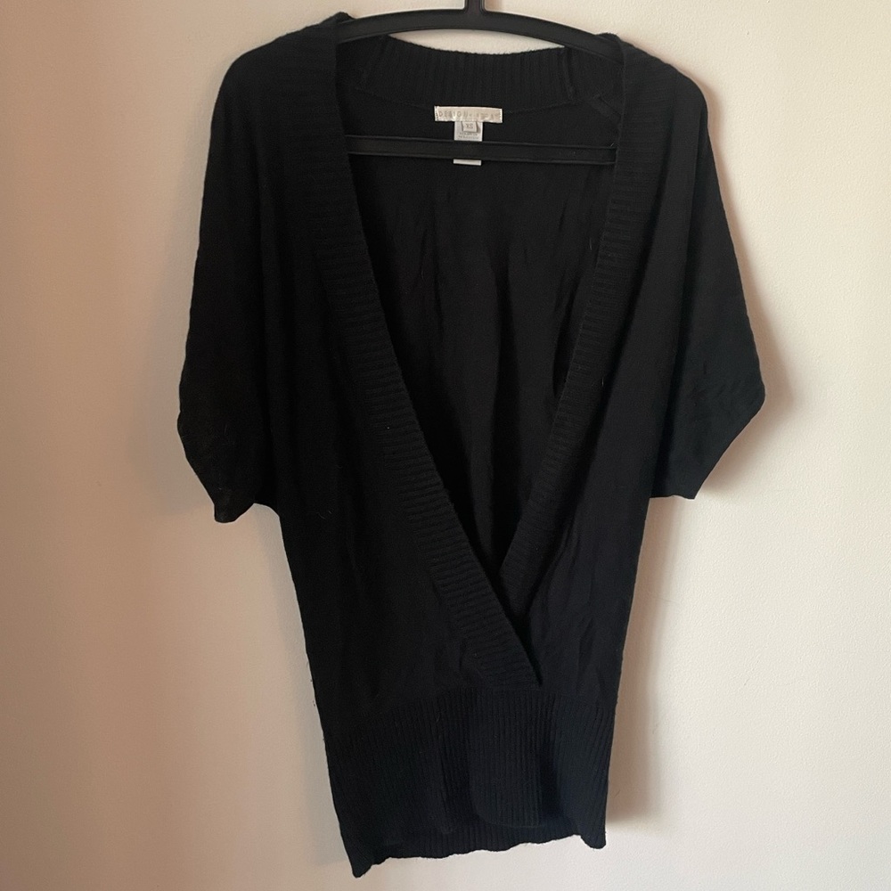 Design History Open Front Black Sweater